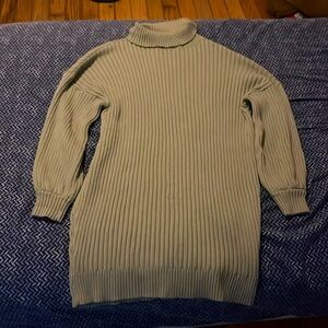 Turtleneck sweater dress, large, green.